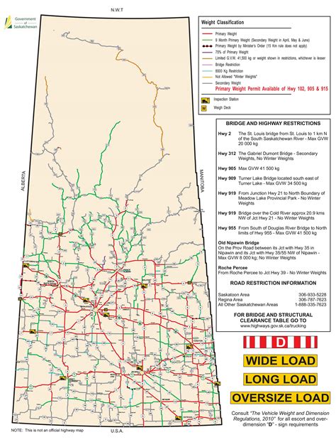 saskatchewan weight restrictions map.